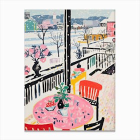 Winter Snow London Snow Illustration 2 Canvas Print