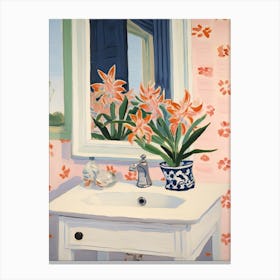 Bathroom Vanity Painting With A Lily Bouquet 3 Canvas Print