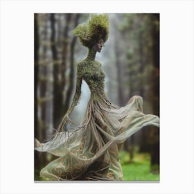 "Nature's Artwork: Tree Woman with Moss" Canvas Print