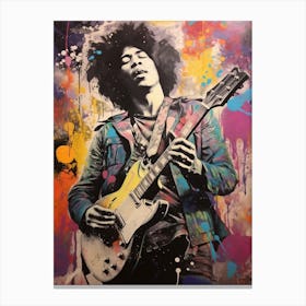 Jimi Hendrix Abstract Portrait 9 Canvas Print