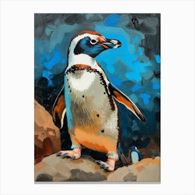 Galapagos Penguin Oamaru Blue Penguin Colony Colour Block Painting 2 Canvas Print