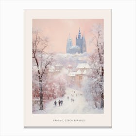 Dreamy Winter Painting Poster Prague Czech Republic 3 Canvas Print