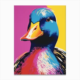 Andy Warhol Style Bird Mallard Duck 1 Canvas Print