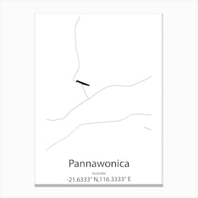 Pannawonica,Australia Minimalist Map Canvas Print