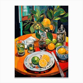 Lemons On The Table 1 Canvas Print