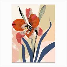 Colourful Flower Illustration Amaryllis 3 Canvas Print