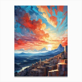 Sunset Over The City Canvas Print