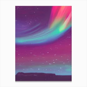 Rainbow Northern Lights Aurora Borealis Galaxy Mountains Canvas Print