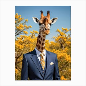 Giraffe In A Suit (14) 1 Canvas Print