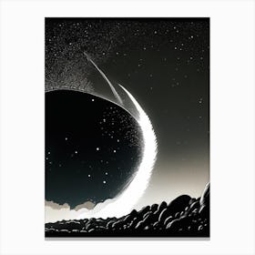 Comet Tail Noir Comic Space Canvas Print