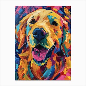 Golden Retriever dog colourful Painting Canvas Print