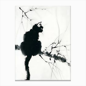 Cat On A Branch Canvas Print