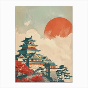 Shurijo Castle In Okinawa Mid Century Modern 3 Canvas Print