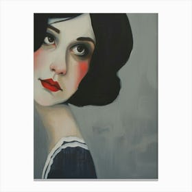 Girl With Red Lips 1 Canvas Print