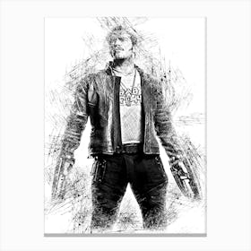 Star Lord Marvel Peter Quill Sketch Canvas Print