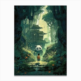 Panda Bear In The Forest 2 Canvas Print