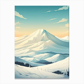 Niseko   Hokkaido, Japan, Ski Resort Illustration 1 Simple Style Canvas Print