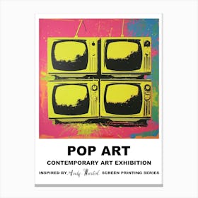 Poster Televisions Pop Art 2 Canvas Print