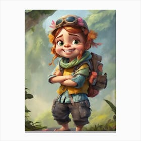 Little Girl In The Forest Canvas Print