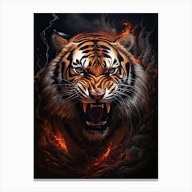 Tiger Art In Photorealism Style 2 Canvas Print
