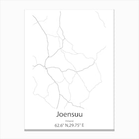 Joensuu,Finland Minimalist Map Canvas Print