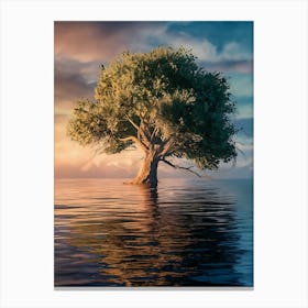 Tree In The Water Canvas Print