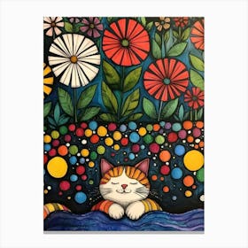 Cat In The Water Canvas Print