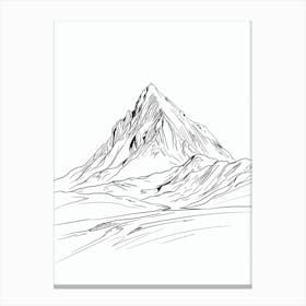 Mount Washington Usa Line Drawing 8 Canvas Print