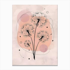 Lost in the Wind: Dandelion Seeds Drifting Away in a Dreamy Landscape Canvas Print