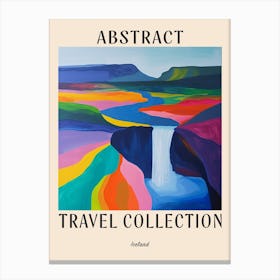 Abstract Travel Collection Poster Iceland 3 Canvas Print