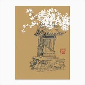 Shrine On Brown Paper Canvas Print