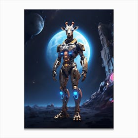 Giraffe In Cyborg Body #2 Canvas Print