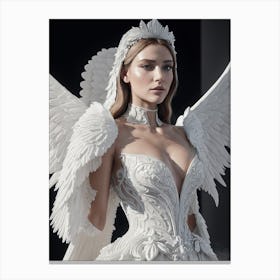 Angel Lady, Angel Wings, Greek Goddess, Aesthetic Art, Portrait Art, Ai Generated Art Vol.9 Canvas Print