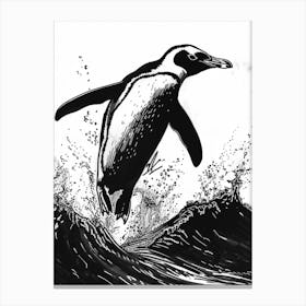 Emperor Penguin Diving Into The Water 3 Canvas Print