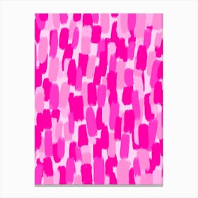 Abstract Hot Pink Paint Brush Strokes Canvas Print