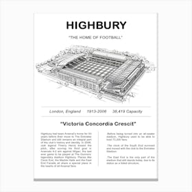 Highbury Arena Football Stadium Canvas Print