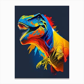 Tyrannosaurus Rex Primary Colours Dinosaur Canvas Print