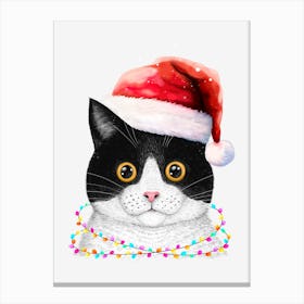 Santa Cat Canvas Print