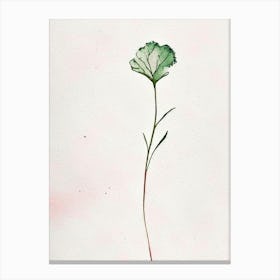 Carnation Leaf Minimalist Watercolour Canvas Print
