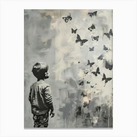 The Boy With Butterflies Canvas Print