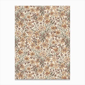 Cowgirl Flowers Pattern Canvas Print