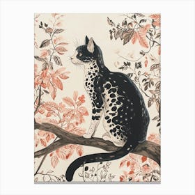 Bengal Cat Japanese Illustration 4 Canvas Print