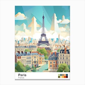 Paris, France, Geometric Illustration 1 Poster Canvas Print