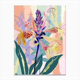 Colourful Flower Illustration Bee Balm 2 Canvas Print