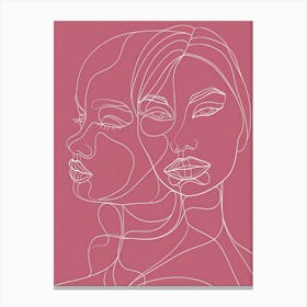 Line Art Intricate Simplicity In Pink 7 Canvas Print