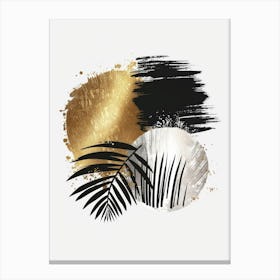 Gold And Black Abstract Painting 38 Canvas Print