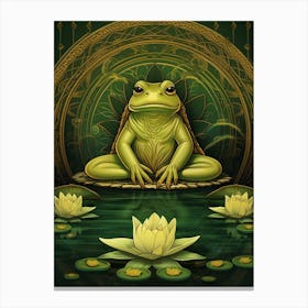 African Bullfrog On A Throne Storybook Style 5 Canvas Print
