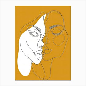 Abstract Women Yellow Faces 1 Canvas Print