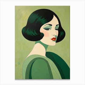 Lady In Green Canvas Print