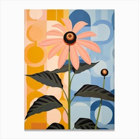 Black Eyed Susan 1 Hilma Af Klint Inspired Pastel Flower Painting Canvas Print